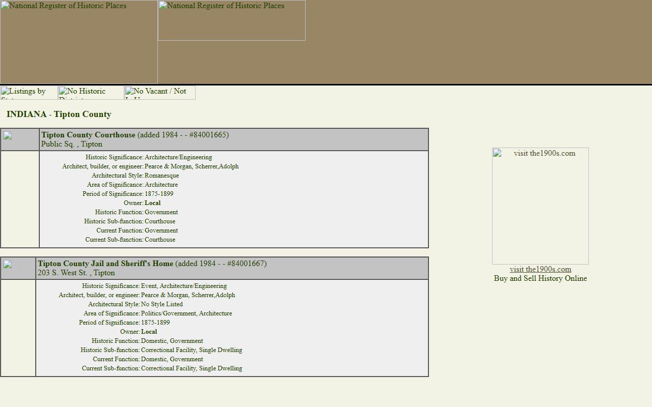 Tipton County Clerk court records courthouse National Register listing