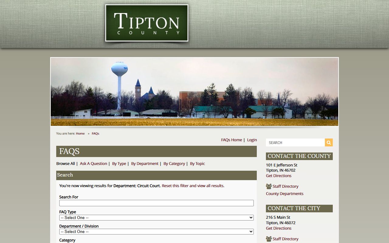 Tipton County court dockets Circuit Court FAQ