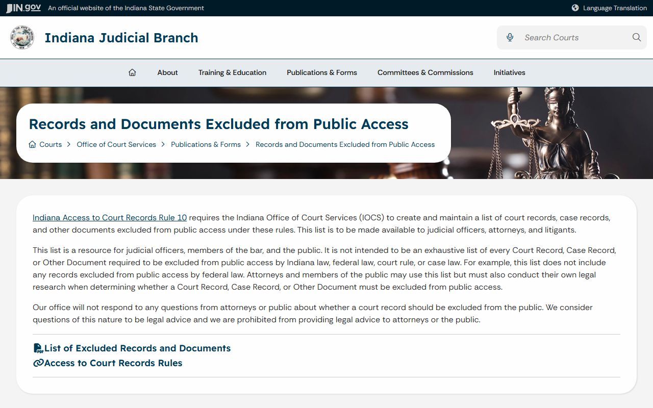 Tipton County court records excluded records list