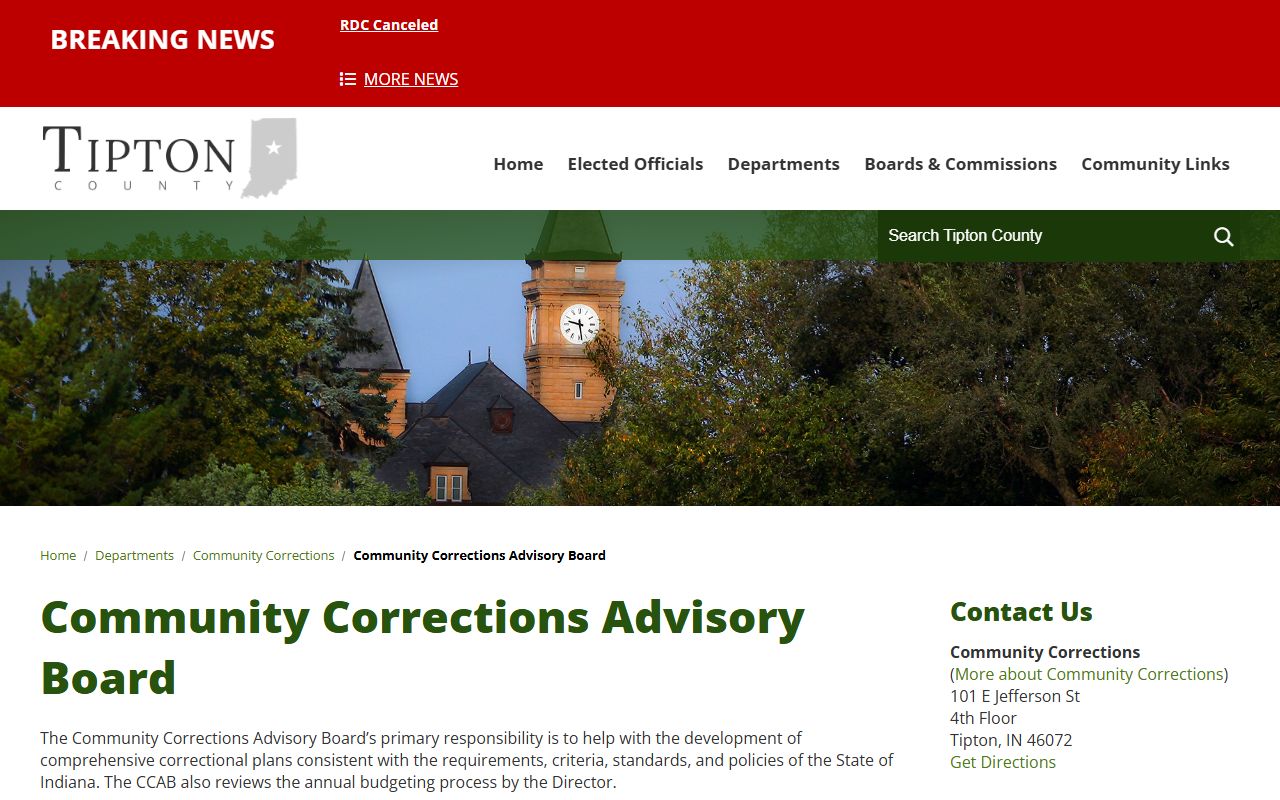 Tipton County criminal court records Community Corrections Advisory Board