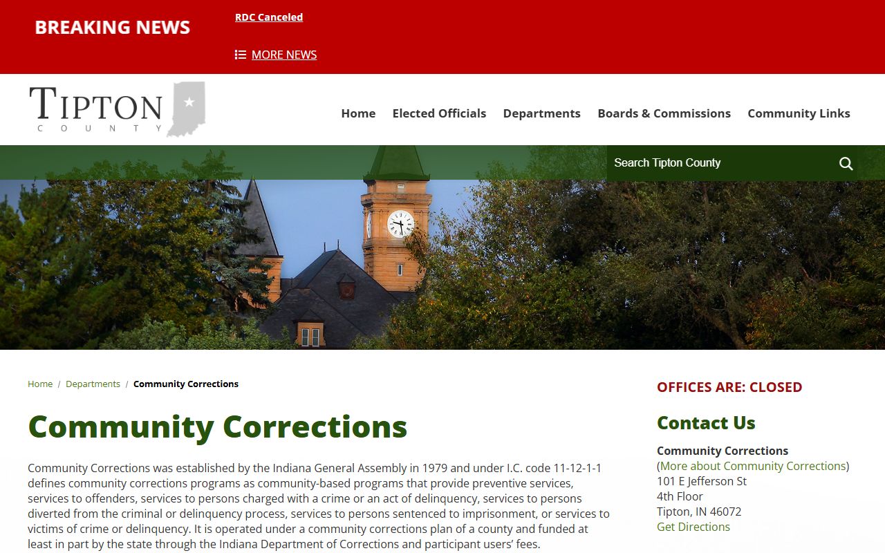 Tipton County criminal court records Community Corrections