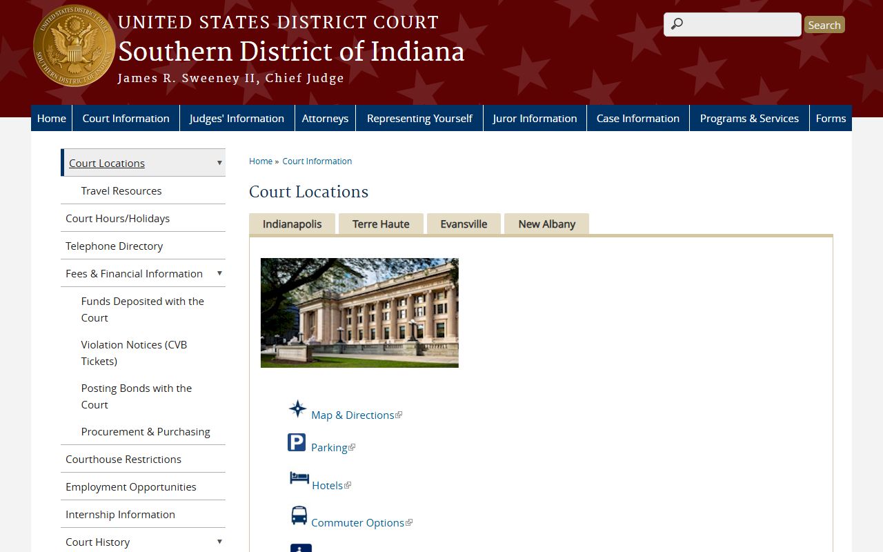 Tipton County Circuit Court records Southern District of Indiana locations