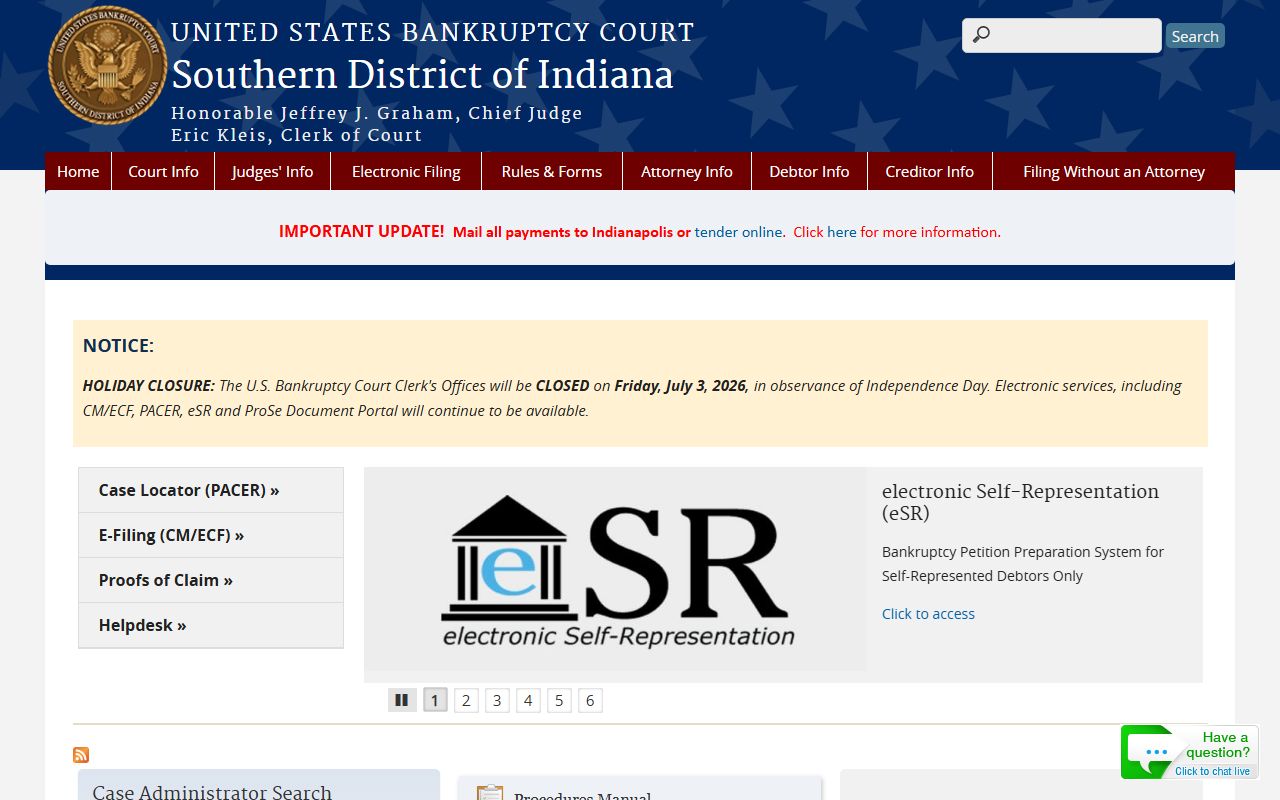 Tipton County Circuit Court records Southern District bankruptcy court page