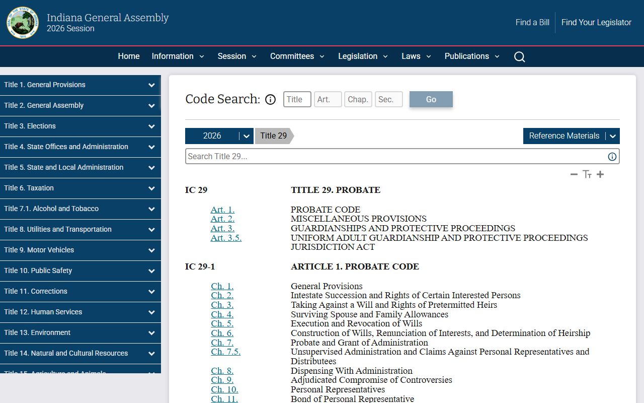 Tipton County probate records Indiana probate statutes