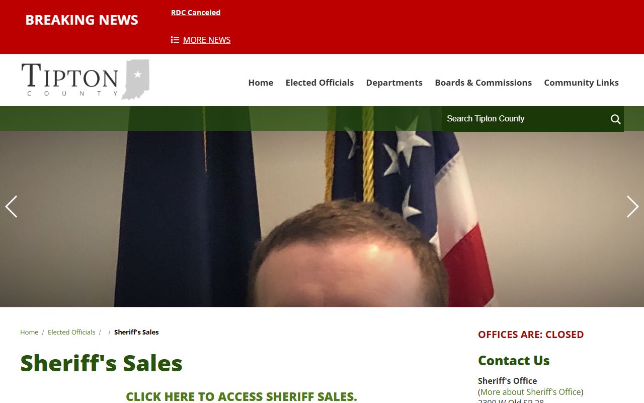 Tipton County warrant records sheriff sale court order context